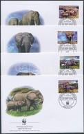 2002 WWF Afrikai Elefánt Sor Mi 2393-2396 4 FDC - Otros & Sin Clasificación