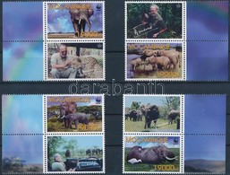 2002 WWF: Elefánt ívszéli Szelvényes Sor Mi 2393-2396 + 4 Db FDC - Otros & Sin Clasificación