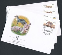 2003 WWF: Csíkos Sakál Sor Mi 762-765 4 Db FDC-n - Sonstige & Ohne Zuordnung