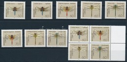 ** 1991 Szitakötő Sor + Négyestömb,
Dragonfly Set + Block Of 4
Mi 1545-1552 - Autres & Non Classés