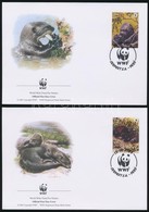 ** 2004 WWF: Óriás Vidra Blokk Mi 27 + Mi 1951-1954 Blokkból Kitépett Bélyegek 4 Db FDC-n - Otros & Sin Clasificación