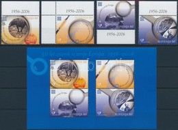 ** 2005 50 éves Az Europa CEPT ívszéli Sor + Blokk,
50th Anniversary Of Europe CEPT Margin Set + Block
Mi 543-546 + Mi 2 - Autres & Non Classés