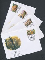 2002 WWF Mocsári Macska Sor Mi 208-211 4 FDC - Autres & Non Classés