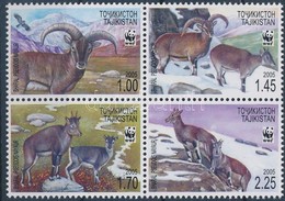 ** 2005 WWF állatok Négyestömb Mi 392-395 A - Altri & Non Classificati