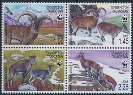 ** 2005 WWF Kék Juh Négyestömb Mi 392-395 A - Altri & Non Classificati