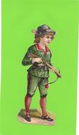 SUPERBE DECOUPI GAUFFRE  ENFANT ET ARBALETTE - Envrion 15 Cm - Enfants