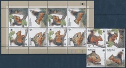 ** 2001 WWF Perzsa Mókus Négyestömb + Kisív Mi 435-438 - Other & Unclassified