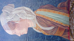 23- AUBUSSON - BEAU CARTON DE TAPISSERIE - FEMME AU FOULARD - CREUSE - Oils