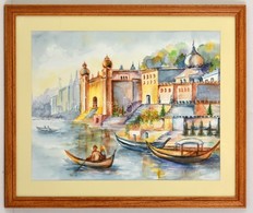 Lengyel Klára (?-): Velencei Látkép. Akvarell, Papír, Jelzett, üvegezett Keretben, 35×45 Cm - Other & Unclassified
