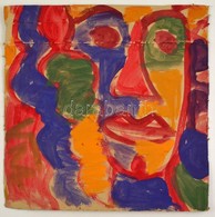Cs. Németh Miklós (1934-2012): Portré. Akvarell, Karton, Hajtott, Jelzett, 47×45 Cm - Autres & Non Classés