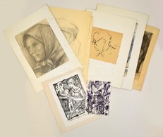 Orosz István (?-): 15 Db Grafika. Ceruza-szén, Papír, 8×11-38×48 Cm - Sonstige & Ohne Zuordnung
