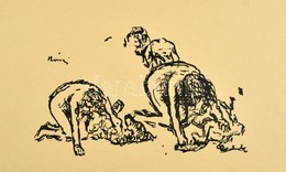 1913 Rippl-Rónai József (1861-1927): Felmosó Asszonyok. Cinkográfia, Papír, Jelzett A Cinkográfián, 26×35 Cm (A 200 Péld - Otros & Sin Clasificación