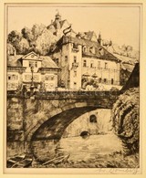 Walter Romberg (1898-1973) : Városrészlet. Rézkarc, Papír, Jelzett, 25×20 Cm - Sonstige & Ohne Zuordnung
