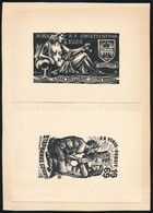 Fery Antal (1908-1994):  2 Db Erotikus Ex Libris. Linó, Papír, Jelzett A Metszeten, 6×9 és 10×5 Cm - Andere & Zonder Classificatie