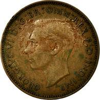 Monnaie, Grande-Bretagne, George VI, Farthing, 1940, TB+, Bronze, KM:843 - B. 1 Farthing