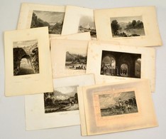 Cca 1840 10 Db Külföldi Városképes és Tájakat ábrázoló Acélmetszet. / 10 Engravings - Prints & Engravings
