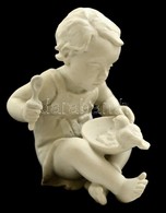 Rosenthal Kisfiú Madárral, Bisquit Porcelán, Jelzett, Hibátlan, M: 11 Cm - Autres & Non Classés