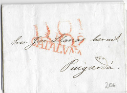 ESPAGNE - 1832 - LETTRE De BARCELONA => PUIGCERDA - CATALUNA - ...-1850 Prefilatelia