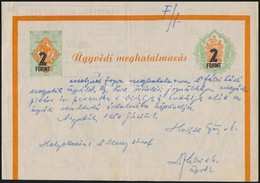 1949-1950 3 Db ügyvédi Meghatalmazás. 3Ft 4Ft Felülnyomással; 6Ft; 2Ft átértékelt  / Lawyers Procuration Sheets - Sin Clasificación