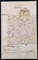 1859 Győrvárosi Árvabizottmány 4 Oldalas Kötelezvénye 3fl és 12fl (réz Nyomású Középrésszel) Okmánybélyeggel és Szárazbé - Sin Clasificación