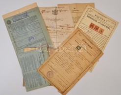 1884-1943 Vegyes Okmánybélyeges Irat Tétel (keresztelési Anyakönyvi Kivonat, Házasságlevél, Kamatilletéklerovási ív, Ipa - Unclassified