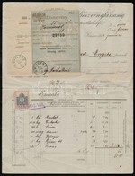 1913 Kassai Kereskedelmi Rt. Számlája Ráragasztott Csekkbefizetési Elismervénnyel - Sin Clasificación