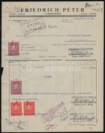 1928 Bp., Friedrich Péter Vaskereskedő Fejléces Számlája Okmánybélyegekkel - Ohne Zuordnung