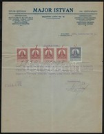 1928 Bp., Major István Okleveles Gépészmérnök Fejléces Levélpapírjára írt Nyugta Okmánybélyegekkel - Ohne Zuordnung