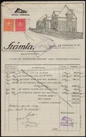 1928 Bp., Katzer építési Vállalatának Díszes Fejléces Számlája Okmánybélyegekkel - Ohne Zuordnung