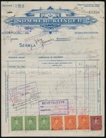 1930 Bp., Sommer és Klinger Munkásingek és Munkásöltönyök Gyára Díszes Fejléces Számlája Okmánybélyegekkel, és Egy Mellé - Unclassified