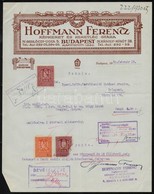 1930 Bp., Hoffmann Ferenc Képkeret és Keretléc Gyárának Díszes Fejléces Nyugtája Okmánybélyegekkel - Non Classés