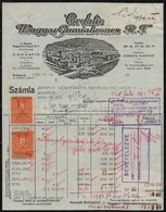 1930 Bp., Cordatic Magyar Gumiabroncs Rt. Díszes Fejléces Számla, A Gyár Látképével, Okmánybélyegekkel - Unclassified