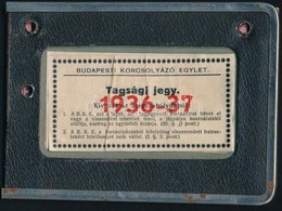 1936-1937 A Budapesti Korcsolyázó Egylet Fényképes Tagsági Jegye, Tokban - Unclassified