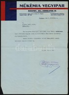 1945 Bp., Műkémia Vegyipar Fejléces Levélpapírjára írt Levél - Unclassified