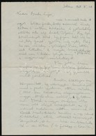 1958 Stósz/Štós Fábri Zoltán (1897-1970) írótól Saját Kézzel írt Levele, Aláírásával Barta Lajos (1878-1964) írónak, 4 T - Ohne Zuordnung