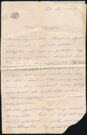 1871 ásvai Jókay Jolán (1849-1922) Saját Kézzel írt Levele Anyósához, Hegedűs Sándornéhez, Melyben Odaadó Szavakkal Megí - Ohne Zuordnung