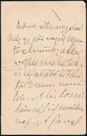 1882 Hegedűs Sándor (1847-1906) Közgazdász, Miniszter, író Saját Kézzel írt, Kissé Zilált Levele Feleségének Jókay Jolán - Ohne Zuordnung