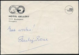 1968 Sir Stanley Rous FIFA Elnök Saját Kezű Aláírása A Gellért Hotel Borítékján. Hozzávaló Cikkel - Other & Unclassified