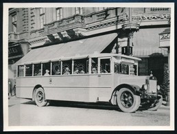 Cca 1930-1940 Budapest, Az 1-es Busz, Utólagos Előhívás, 9x12 Cm - Sonstige & Ohne Zuordnung