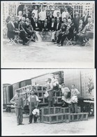 Cca 1928-1936 MÁV életképek, Rakodók és MÁV Zenekar Csoportképe, 2 Db Utólagos Előhívás, - Autres & Non Classés