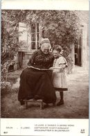 Tableau - Peintre H. JONIO - Salon De 1908 - Le Livre D'images à Grand Mère - Peintures & Tableaux