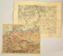 Vegyes Térkép Tétel, 2 Db: 
Cca 1929 Budapest és Nagytétény, 1:75.000, M. Kir. Állami Térképező Intézet, 38x51 Cm
Cca 19 - Autres & Non Classés