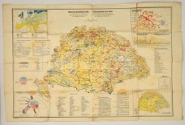 1928 Fodor Ferenc Magyarország Gazdaságföldrajzi Térképe / Economic-geographical Map Of Hungary, 1:1500000, Magyar Földr - Autres & Non Classés