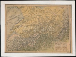 Francia Nyelvű Alpok Térkép, Ch. Decaux, Ragasztott Szakadással, Paszpartuban, 19x25,5 Vm - Autres & Non Classés