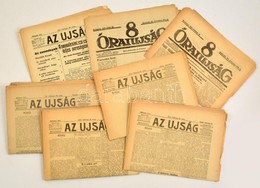 1915-1921 Vegyes újság Tétel, 7 Db: Az újság 5 Db (1915-1918) Száma, 8 Órai Újság 2 Száma (1921), Bennük A Kor Híreivel, - Ohne Zuordnung