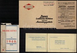 Cca 1920-1940 Vegyes Papírrégiség Tétel, Benne 1940-es Naptárral, 1942.-es Nemzetközi (háborús) Vásár Röplapjával, Power - Unclassified