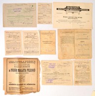 1930-1960 Vegyes Régi Nyomtatvány- és Okmánytétel (számlák, Fizetési Meghagyások, Táviratok, Okmányok) / Mixed Lot Of Ol - Sin Clasificación