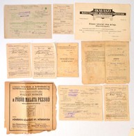 1930-1960 Vegyes Régi Nyomtatvány- és Okmánytétel (számlák, Fizetési Meghagyások, Táviratok, Okmányok) / Mixed Lot Of Ol - Unclassified