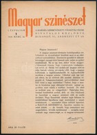 1939 A Magyar Színészet C. Folyóirat Induló Száma. - Sin Clasificación