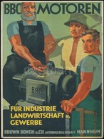 G. Köhler (?-?): BBC Motoren Mannheim, Reklám Kisplakát, 28,5x21 Cm / German Industrial Engine Advertisement Poster, 28, - Sonstige & Ohne Zuordnung